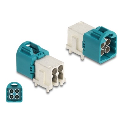 Delock Mini FAKRA Z plug quad angled A-Type PCB