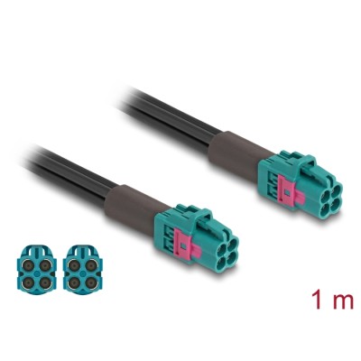 Delock Cable Mini FAKRA Z jack quad to Mini FAKRA Z jack quad A-Type