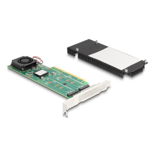 Delock PCI Express x8 Card to 2 x internal NVMe M.2 Key M with RAID - Low Profile Form Factor