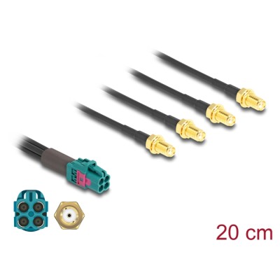 Delock Cable Mini FAKRA Z jack quad to 4 x SMA jack A-Type