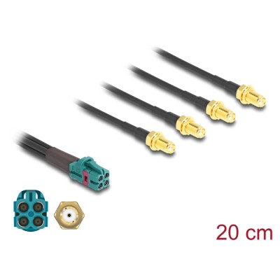 Delock Cable Mini FAKRA Z jack quad to 4 x SMA jack B-Type