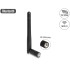 Delock WLAN 802.11 ac/ax/a/b/g/n Antenna RP-SMA plug 2 dBi omnidirectional with tilt joint black