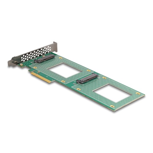 Delock PCI Express 4.0 x8 Card to 2 x internal U.2 NVMe SFF-8639 - Bifurcation (LxW: 236 x 87 mm)