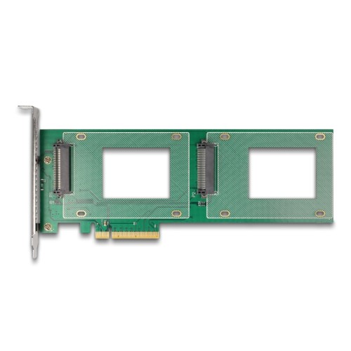 Delock PCI Express 4.0 x8 Card to 2 x internal U.2 NVMe SFF-8639 - Bifurcation (LxW: 236 x 87 mm)