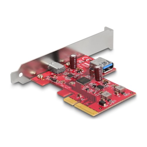 Delock PCI Express x4 Card to 1 x external USB 10 Gbps USB Type-C™ female + 1 x internal USB 10 Gbps Type-A female - Low Profile