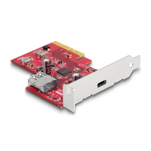 Delock PCI Express x4 Card to 1 x external USB 10 Gbps USB Type-C™ female + 1 x internal USB 10 Gbps Type-A female - Low Profile