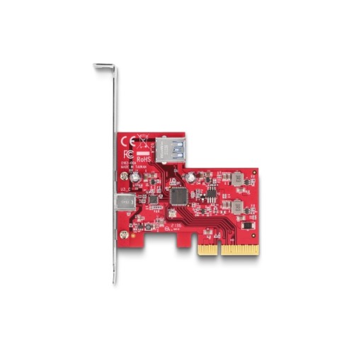 Delock PCI Express x4 Card to 1 x external USB 10 Gbps USB Type-C™ female + 1 x internal USB 10 Gbps Type-A female - Low Profile