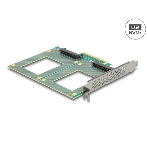 Delock PCI Express 4.0 x8 Card to 2 x internal U.2 NVMe SFF-8639 - Bifurcation (LxW: 144 x 122 mm)