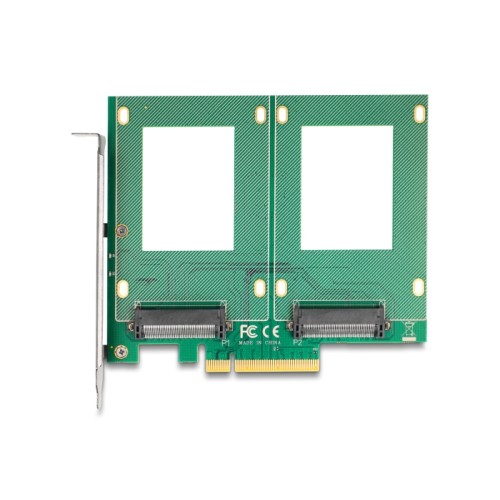 Delock PCI Express 4.0 x8 Card to 2 x internal U.2 NVMe SFF-8639 - Bifurcation (LxW: 144 x 122 mm)
