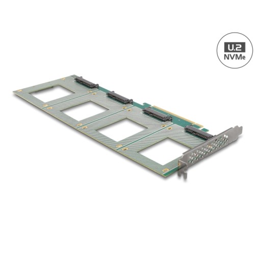 Delock PCI Express 4.0 x16 Card to 4 x internal U.2 NVMe SFF-8639 - Bifurcation (LxW: 288 x 122 mm)