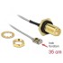 Delock Antenna Cable RP-SMA jack bulkhead to I-PEX Inc., MHF® I LK plug 1.13 35 cm thread length 10 mm splash proof