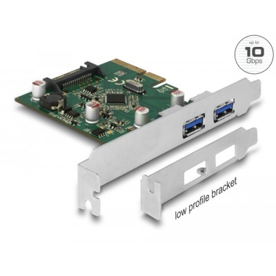 Delock PCI Express x4 Card to 2 x external USB 3.1 Gen 2 Type-A female