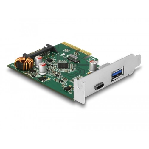 Delock PCI Express x4 Card to 1 x external USB Type-C™ female + 1 x external USB Type-A female SuperSpeed USB 10 Gbps (USB 3.1 G