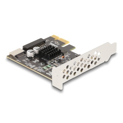 Delock PCI Express x1 Card to 1 x internal USB 5 Gbps Type-E Key A and 1 x 19 pin USB pin header male - Low Profile Form Factor