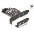 Delock PCI Express x4 Card to 2 x external USB Type-C™ + 1 x internal USB 10 Gbps Type-E Key A and 1 x 19 pin USB pin header mal