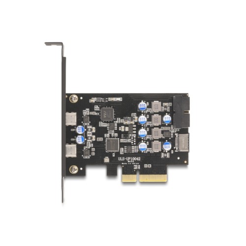 Delock PCI Express x4 Card to 2 x external USB Type-C™ + 1 x internal USB 10 Gbps Type-E Key A and 1 x 19 pin USB pin header mal