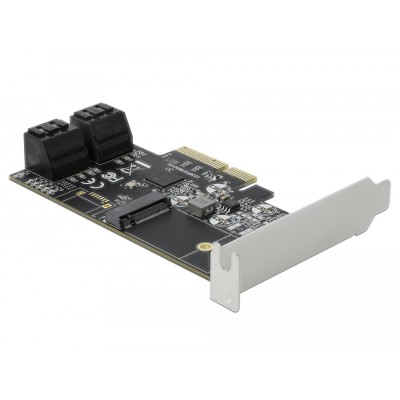 Delock 4 port SATA and 1 slot M.2 Key B PCI Express x4 Card - Low Profile Form Factor 2