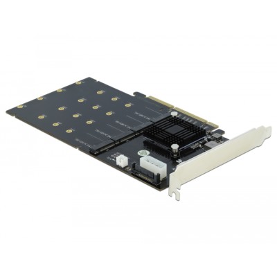Delock PCI Express x8 / x16 Card to 4 x internal NVMe M.2 Key M 2