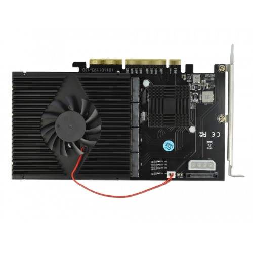 Delock PCI Express x8 / x16 Card to 4 x internal NVMe M.2 Key M