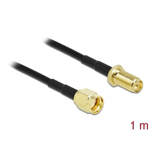 Antenna Cable RP-SMA plug to RP-SMA jack LMR/CFD100 1 m low loss