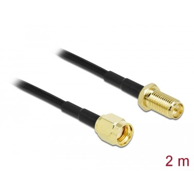 Antenna Cable RP-SMA plug to RP-SMA jack LMR/CFD100 2 m low loss