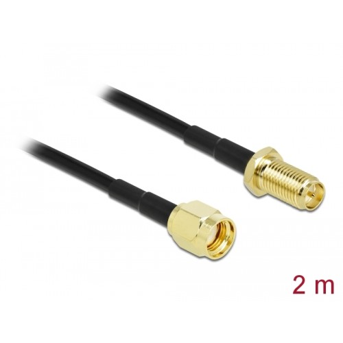 Antenna Cable RP-SMA plug to RP-SMA jack LMR/CFD100 2 m low loss