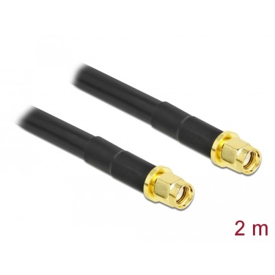 Delock Antenna Cable RP-SMA plug to RP-SMA plug LMR/CFD300 2 m low loss