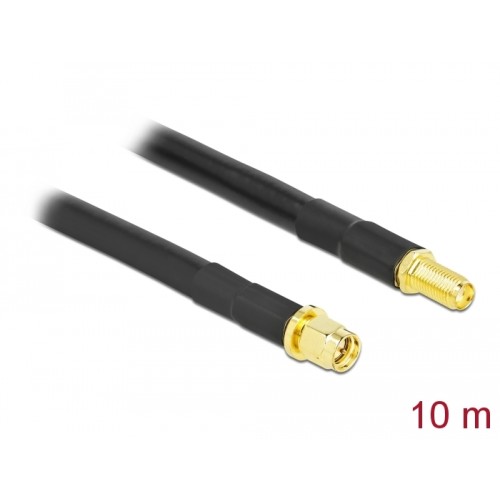 Delock Antenna Cable SMA plug to SMA jack LMR/CFD300 10 m low loss