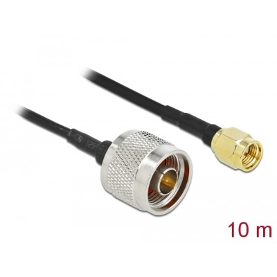 Delock Antenna Cable N plug to SMA plug LMR/CFD100 10 m low loss