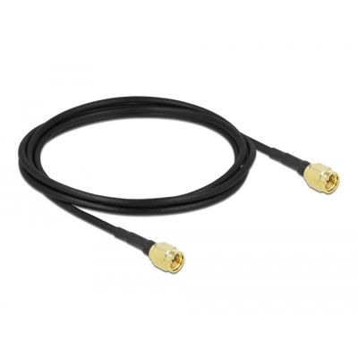 Delock Antenna Cable SMA plug to SMA plug LMR/CFD100 2 m low loss 2