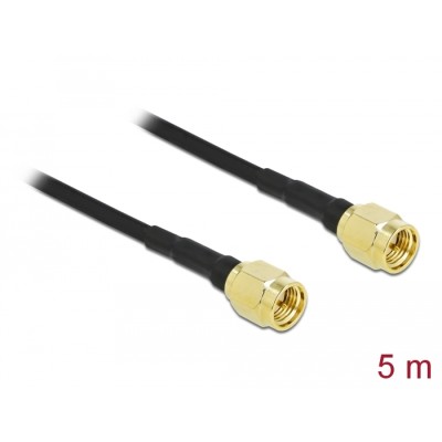 Delock Antenna Cable SMA plug to SMA plug LMR/CFD100 5 m low loss