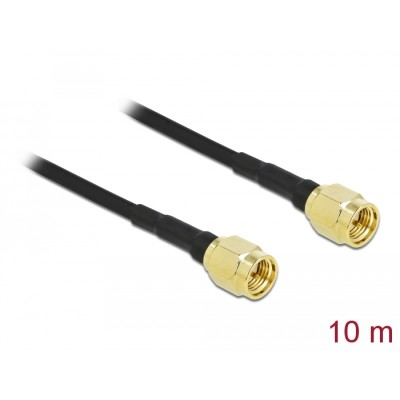 Delock Antenna Cable SMA plug to SMA plug LMR/CFD100 10 m low loss