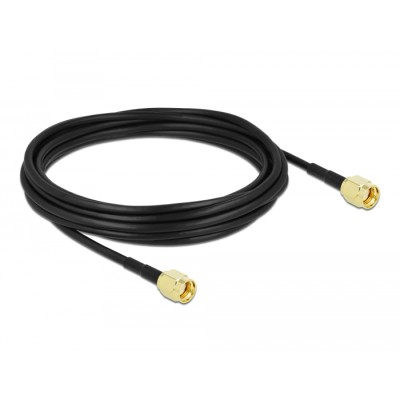 Delock Antenna Cable RP-SMA plug to RP-SMA plug LMR/CFD100 5 m low loss 2