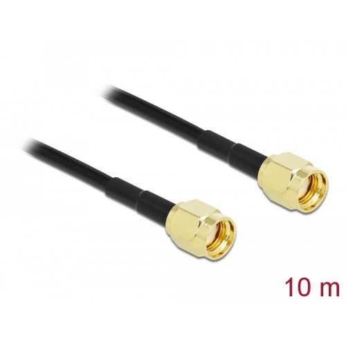 Delock Antenna Cable RP-SMA plug to RP-SMA plug LMR/CFD100 10 m low loss