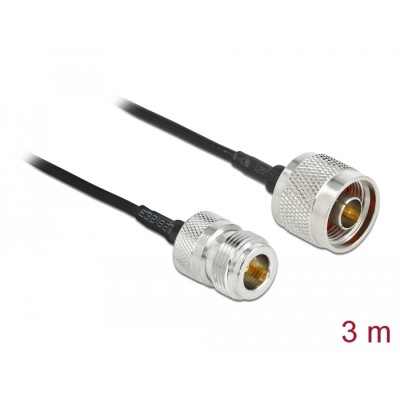Delock Antenna Cable N plug to N jack LMR/CFD100 3 m low loss