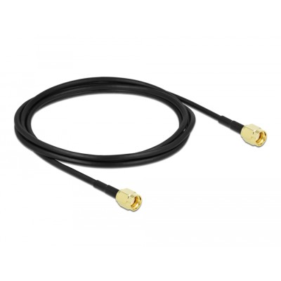 Delock Antenna Cable RP-SMA plug to RP-SMA plug LMR/CFD100 2 m low loss 2