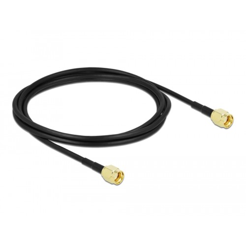 Delock Antenna Cable RP-SMA plug to RP-SMA plug LMR/CFD100 2 m low loss