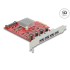 Delock PCI Express x4 Card to 4 x external SuperSpeed USB 10 Gbps (USB 3.2 Gen 2) USB Type-A female