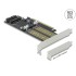 Delock PCI Express x16 Card to 1 x M.2 Key B + 1 x NVMe M.2 Key M + 1 x mSATA - Low Profile Form Factor