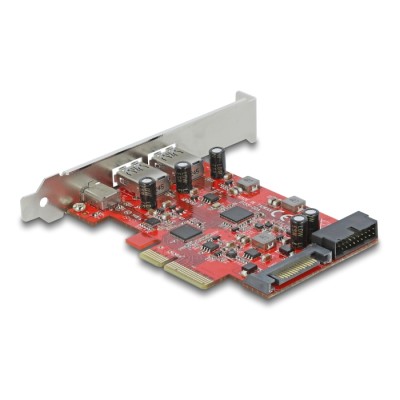 Delock PCI Express x4 Card to 1 x external USB Type-C™ female + 2 x external USB Type-A female SuperSpeed USB 10 Gbps + 1 x inte 2