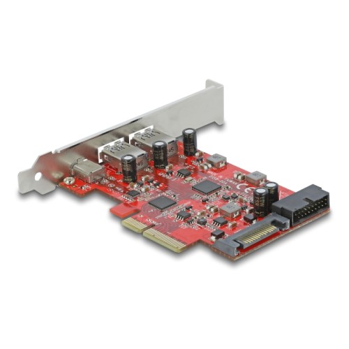 Delock PCI Express x4 Card to 1 x external USB Type-C™ female + 2 x external USB Type-A female SuperSpeed USB 10 Gbps (USB 3.2 G