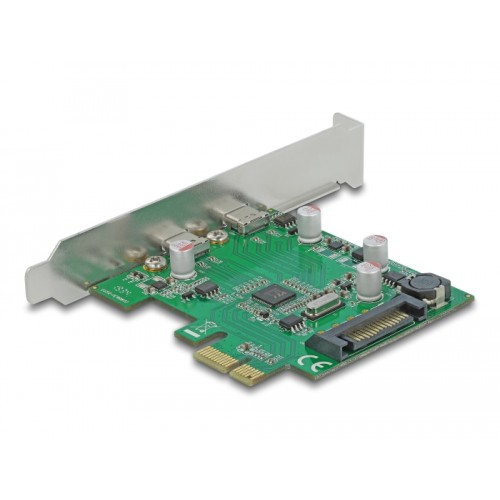 Delock PCI Express x1 Card to 2 x external SuperSpeed USB (USB 3.2 Gen 1) USB Type-C™ female