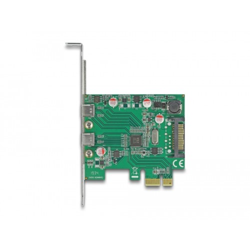 Delock PCI Express x1 Card to 2 x external SuperSpeed USB (USB 3.2 Gen 1) USB Type-C™ female