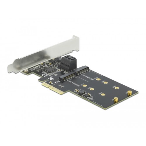 Delock 3 port SATA and 2 slot M.2 Key B PCI Express x4 Card - Low Profile Form Factor