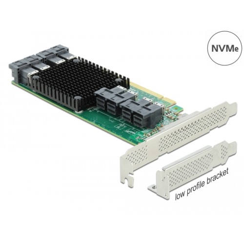 Delock PCI Express x16 Card to 8 x internal SFF-8643 NVMe - Low Profile Form Factor