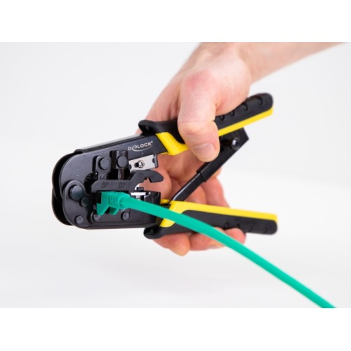 Delock Universal Crimping Tool with wire stripper for 8P (RJ45), 6P (RJ12/11) or 4P plugs