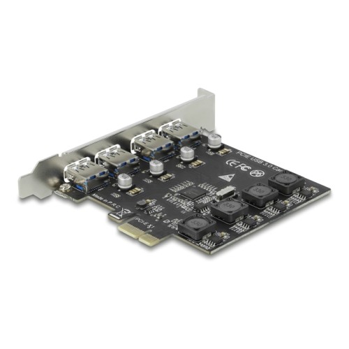 Delock PCI Express x1 Card to 4 x external USB Type-A female SuperSpeed USB (USB 3.2 Gen 1)