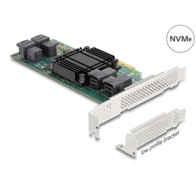 Delock PCI Express x8 Card to 4 x internal SFF-8643 NVMe - Low Profile Form Factor