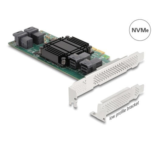 Delock PCI Express x8 Card to 4 x internal SFF-8643 NVMe - Low Profile Form Factor