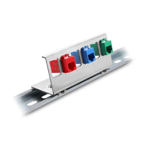 Delock Keystone Metal Mounting 6 Port for DIN rail